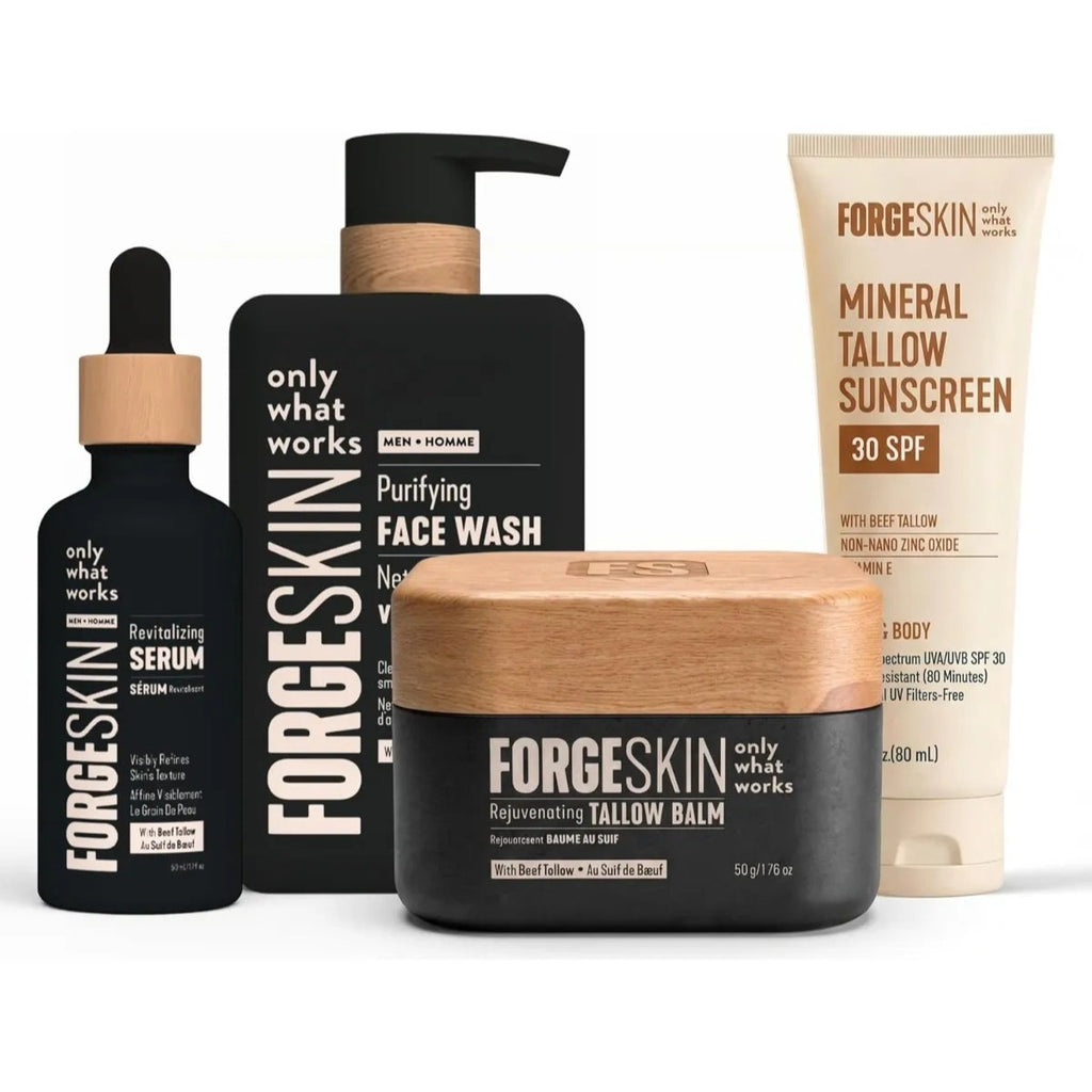 Rutina Diaria Forge Skin Bálsamo Limpiador Sérum Sunscreen