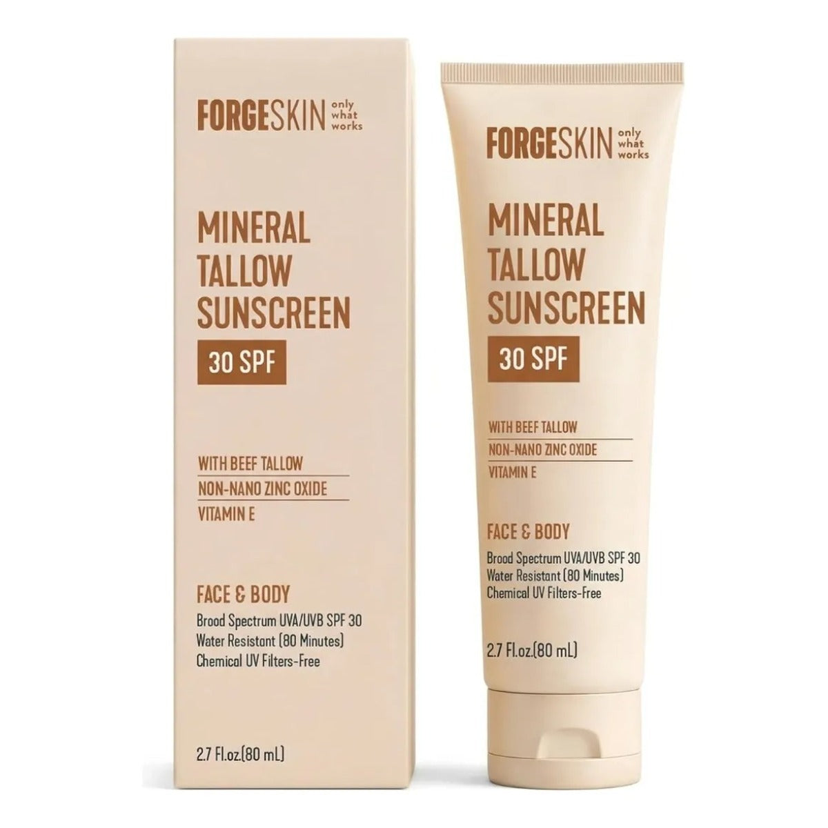 Bloqueador Solar Forge Skin Men Mineral Tallow Spf30 80ml