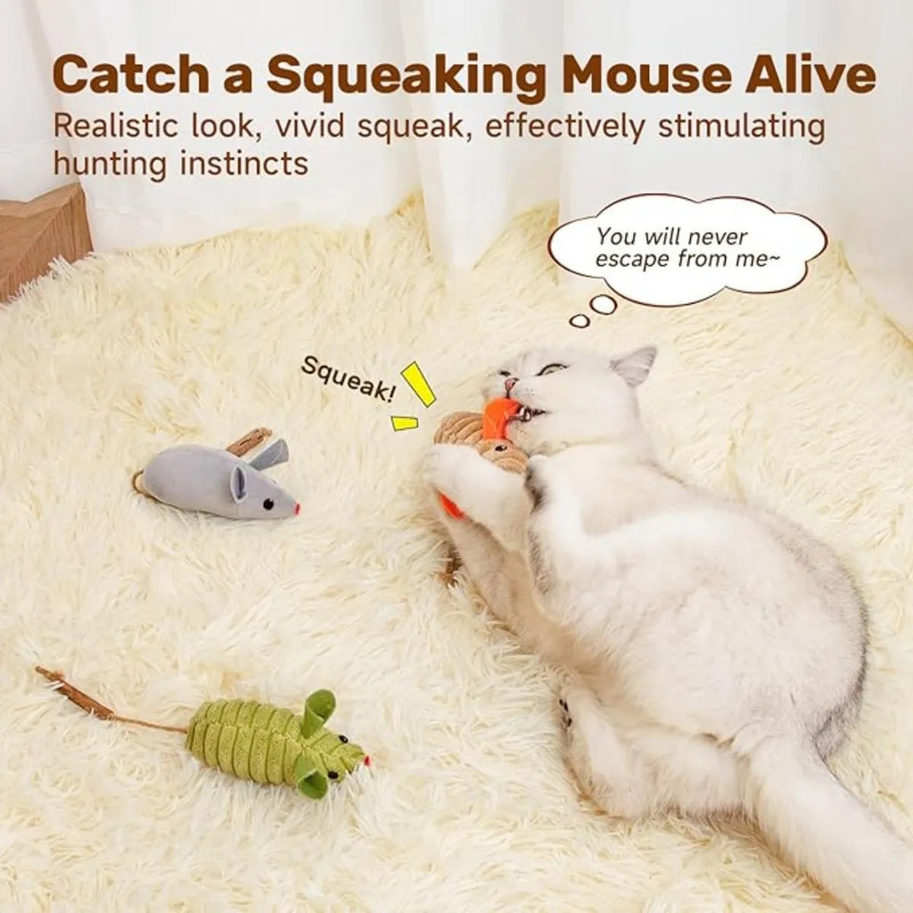 Potaroma 3 Ratones Juguetes Para Gato Sonido Catnip Matatabi