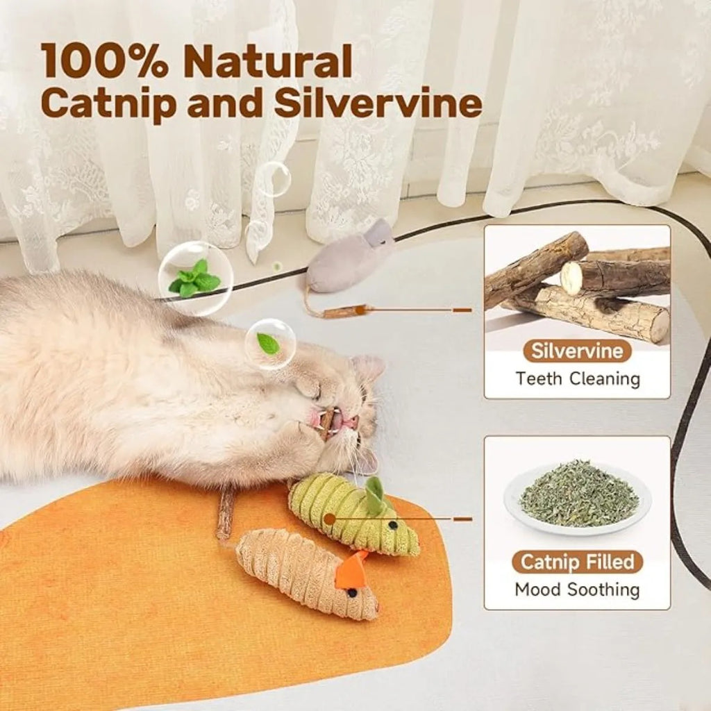 Potaroma 3 Ratones Juguetes Para Gato Sonido Catnip Matatabi