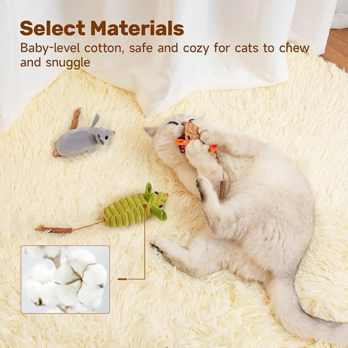 Potaroma 3 Ratones Juguetes Para Gato Sonido Catnip Matatabi