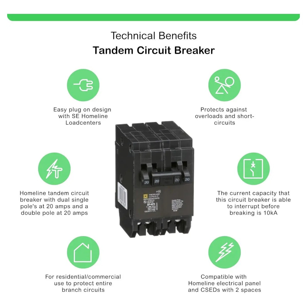Interruptor Automático Homeline 20a Square D Por Schneider