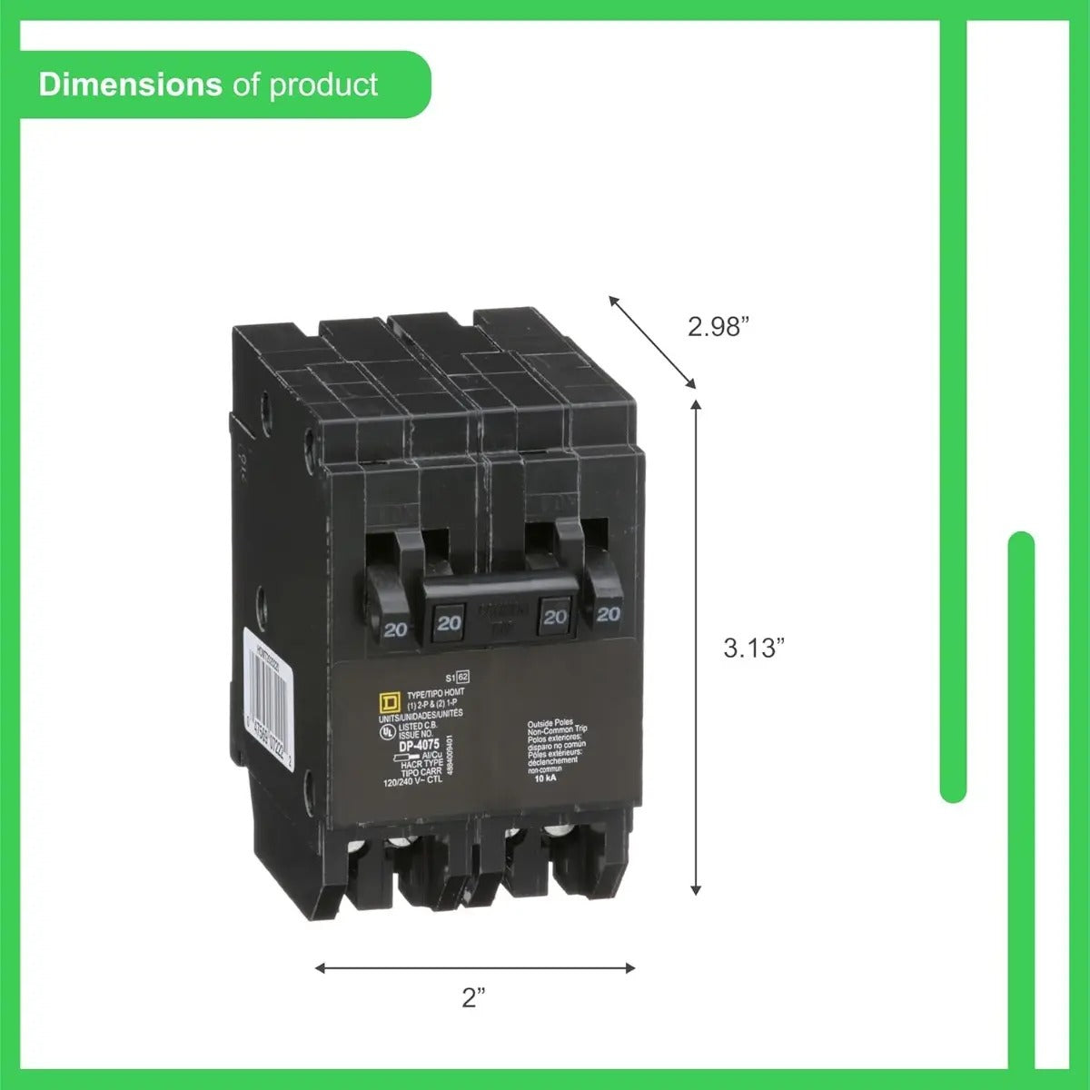 Interruptor Automático Homeline 20a Square D Por Schneider