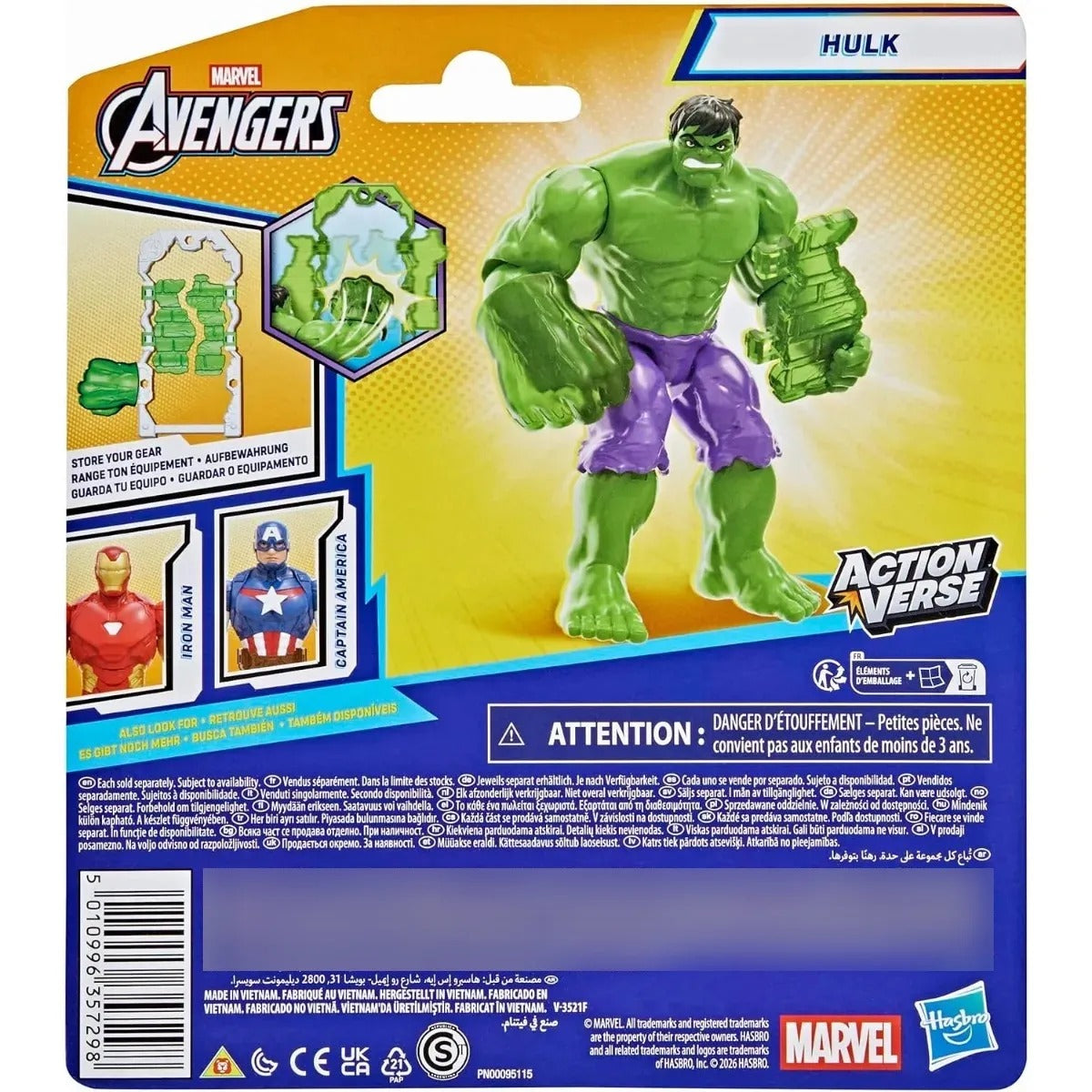 Marvel Avengers Hulk Figura 11cm Con Accesorios