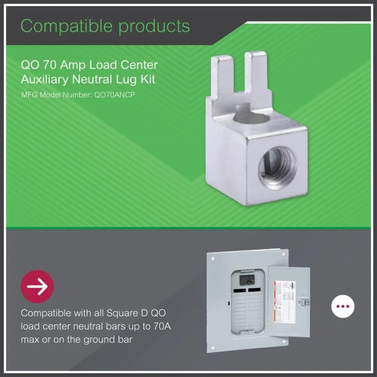Kit Auxiliar Square D Qo70ancp Neutro Carga 100a