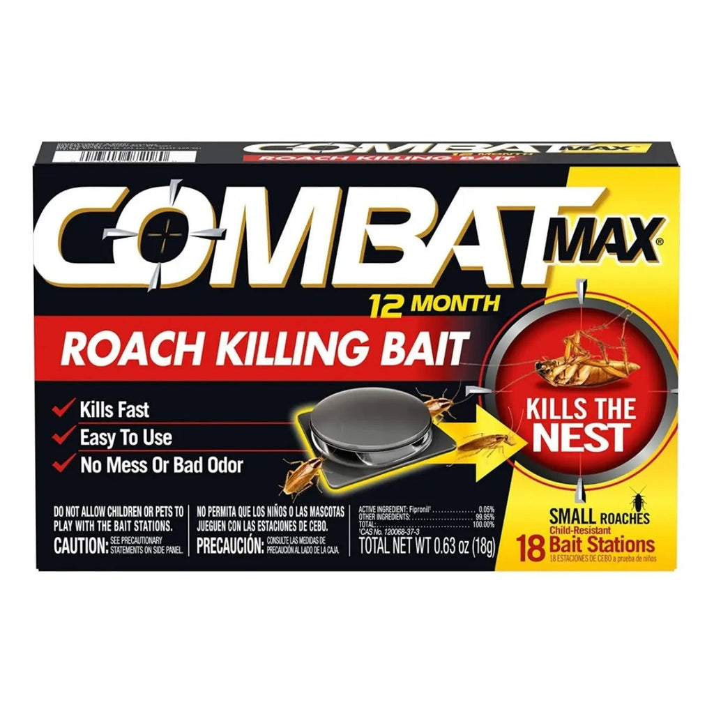12 X Combat Max Cebo Mata Cucarachas Seguro Para Niños