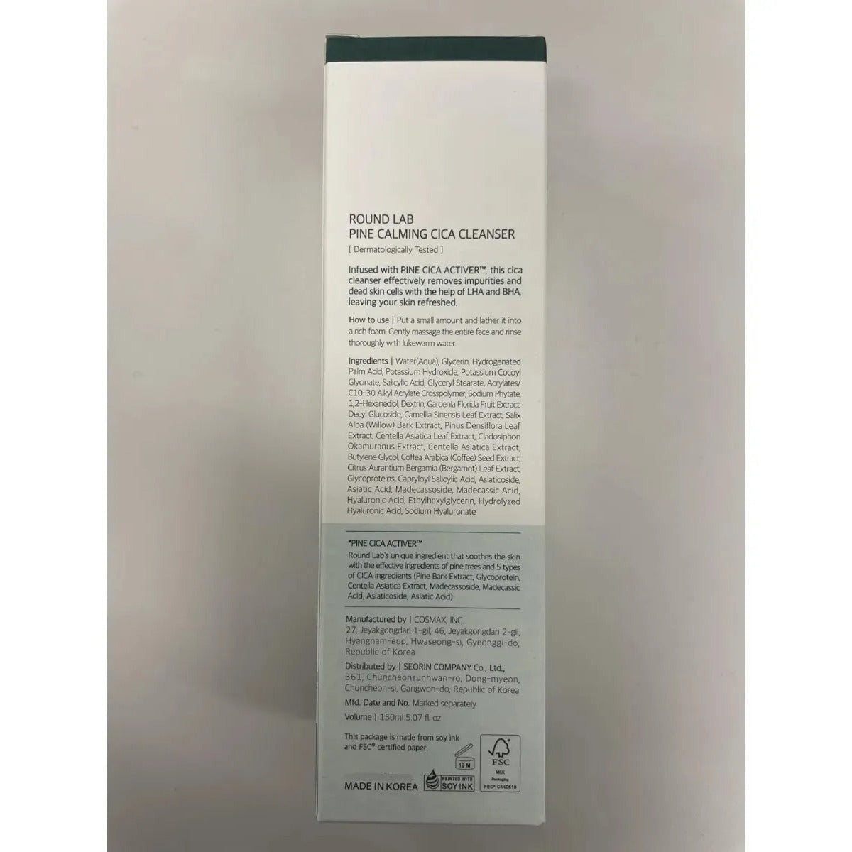 Round Lab Limpiador Facial Hidratante Purificante 150ml