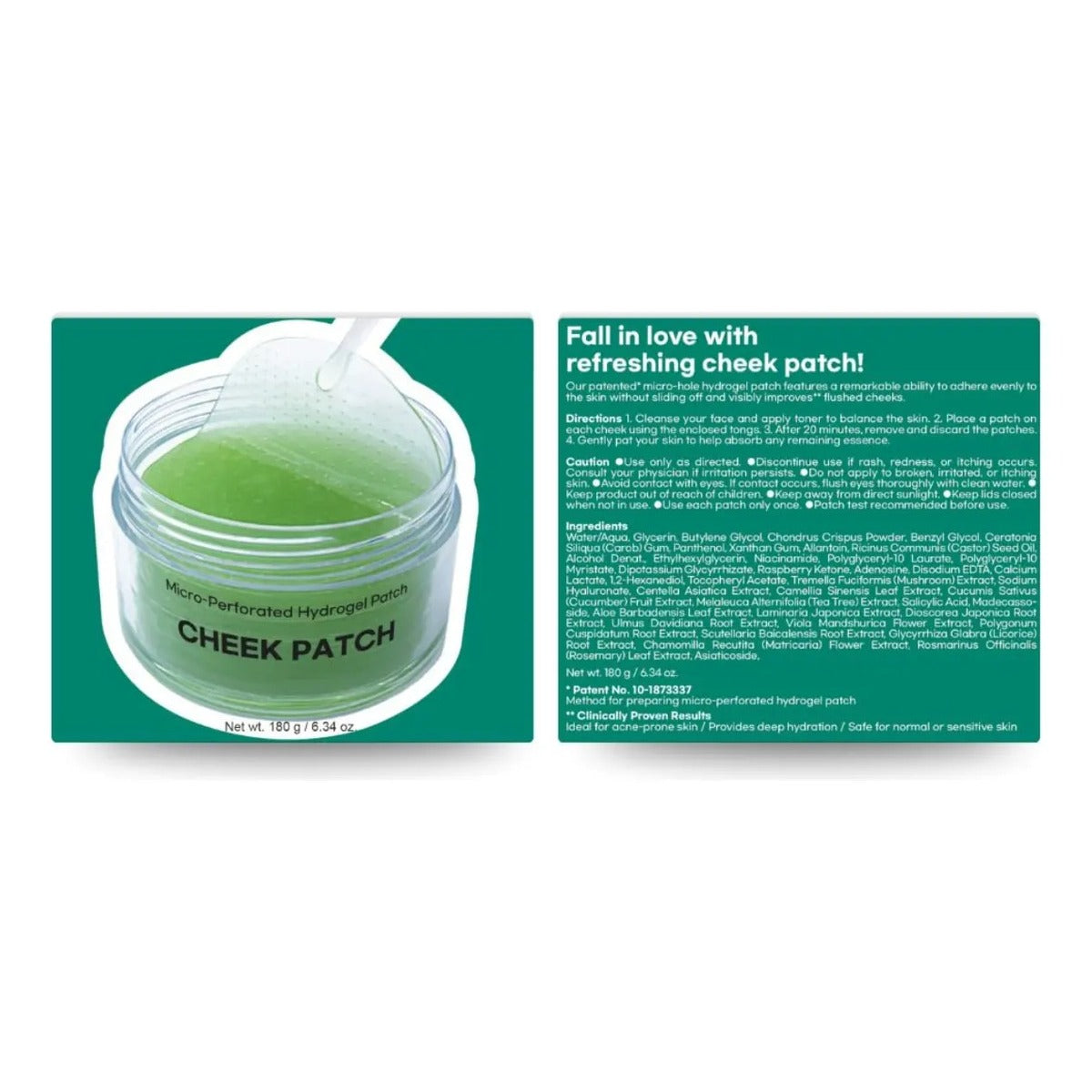 Parche Facial Hidrogel Hidratante Vegano Coreano