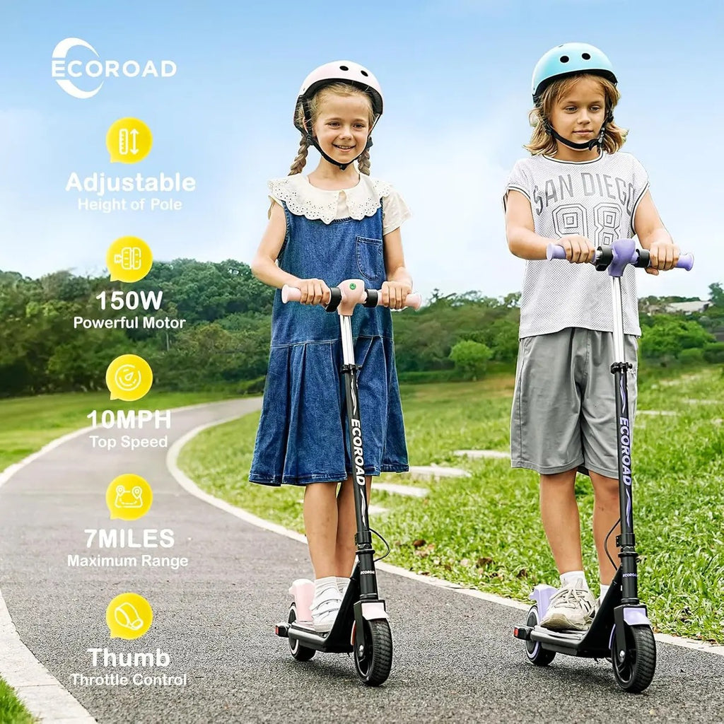 Scooter Eléctrico ECOROAD EK6 Negro Plegable Batería Ion Litio 12V Freno Disco