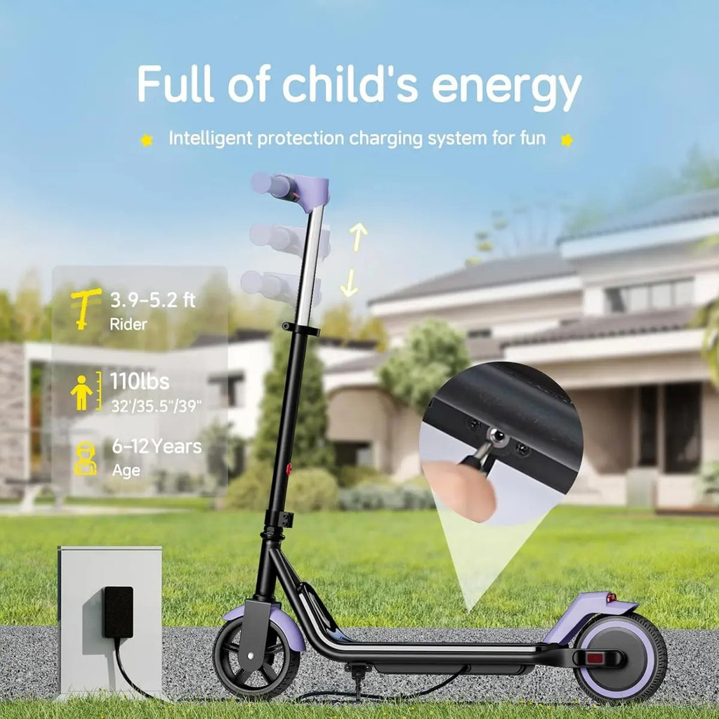 Scooter Eléctrico ECOROAD EK6 Negro Plegable Batería Ion Litio 12V Freno Disco