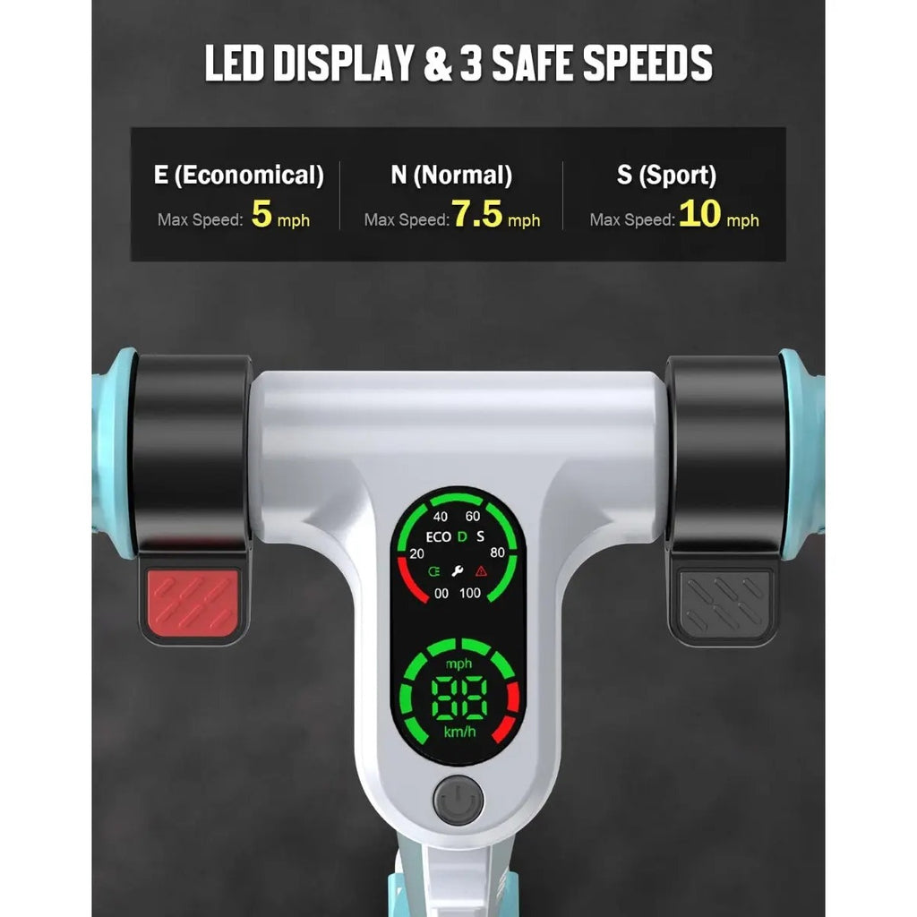 Scooter Eléctrico Niños 6 A 12 Años Plegable Luces Led
