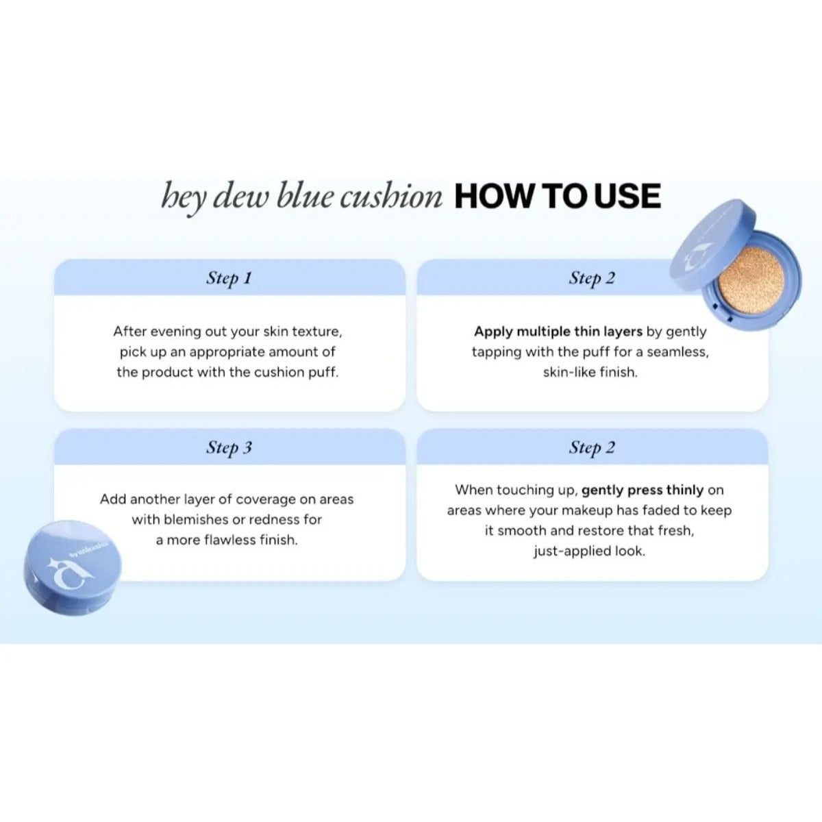 Base Cushion Unleashia Hey Dew Blue 26 Tonos
