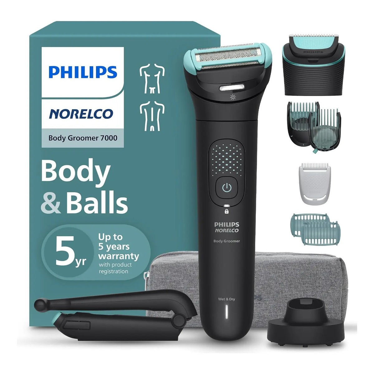 Recortadora Philips Bodygroom 7000 Impermeable Cuerpo Barba