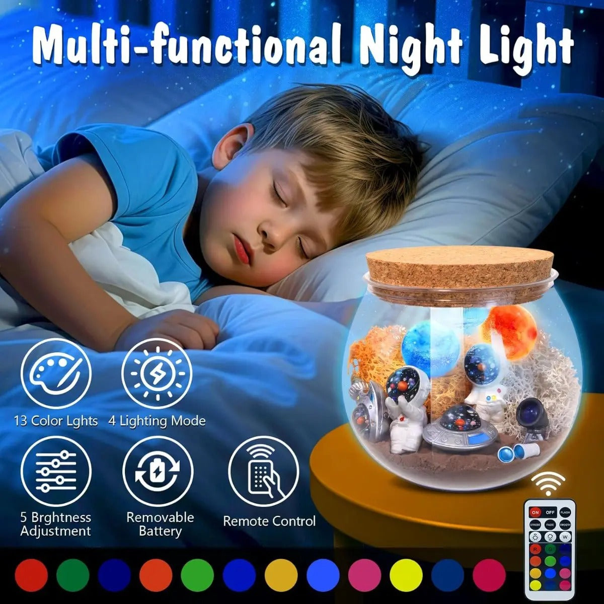 Kit Terrario Luminoso Astronautas Niños Juguetes Espacio Diy