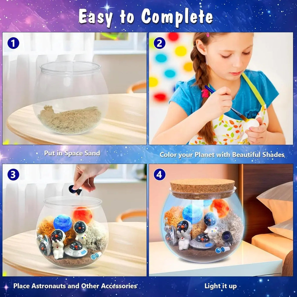 Kit Terrario Luminoso Astronautas Niños Juguetes Espacio Diy
