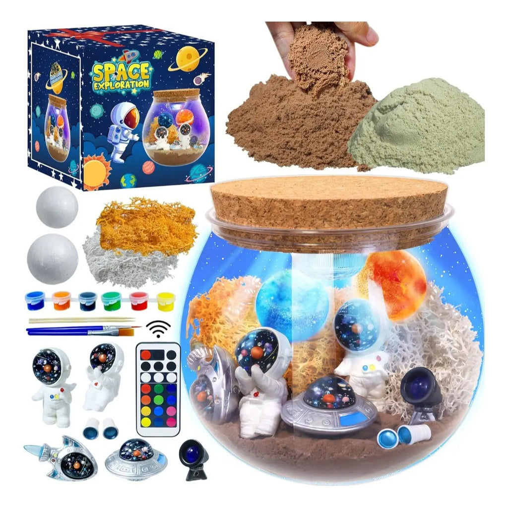 Kit Terrario Luminoso Astronautas Niños Juguetes Espacio Diy