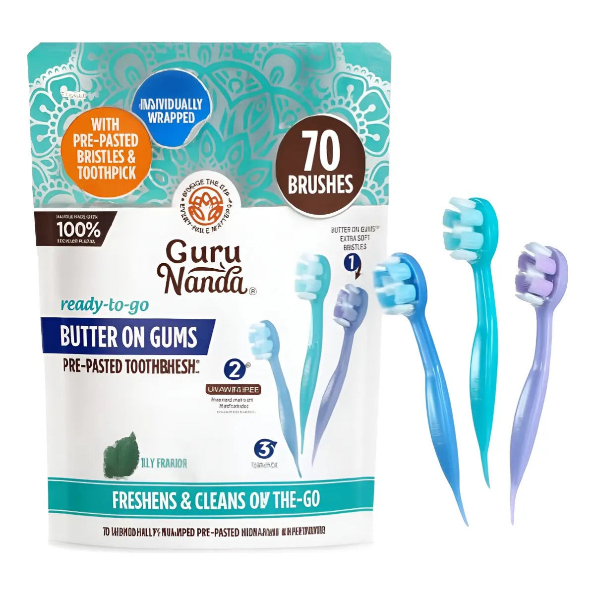 Cepillos Viaje Desechables Con Pasta 70 Piezas