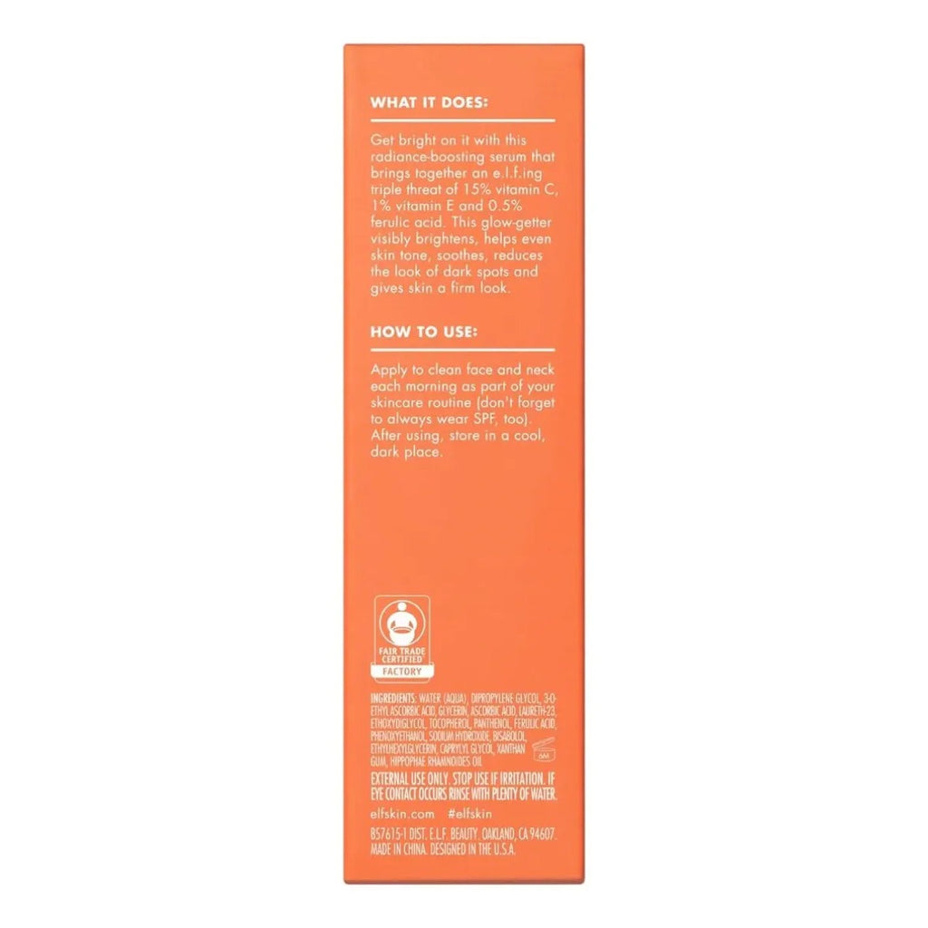 Suero Facial E.l.f Bright Icon Vitamina C E Ferulico 30 Ml