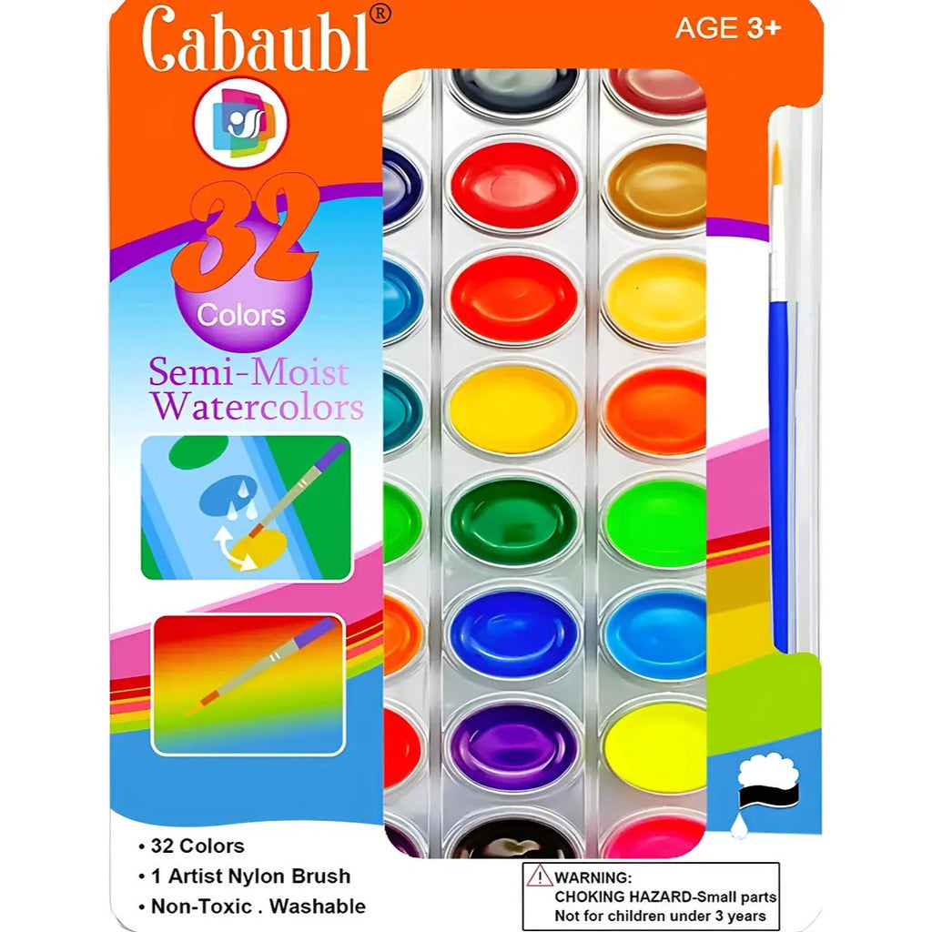 Kit Portátil De Pintura Acuarela 32 Colores + 1 Pincel