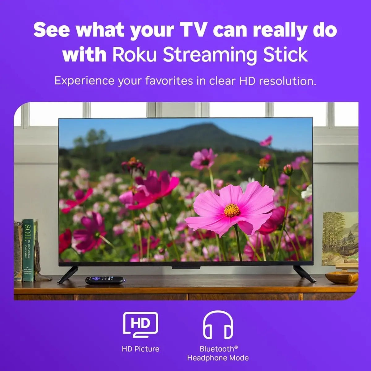 Roku Stick Hd 2025 Control Por Voz Tv Gratis En Vivo