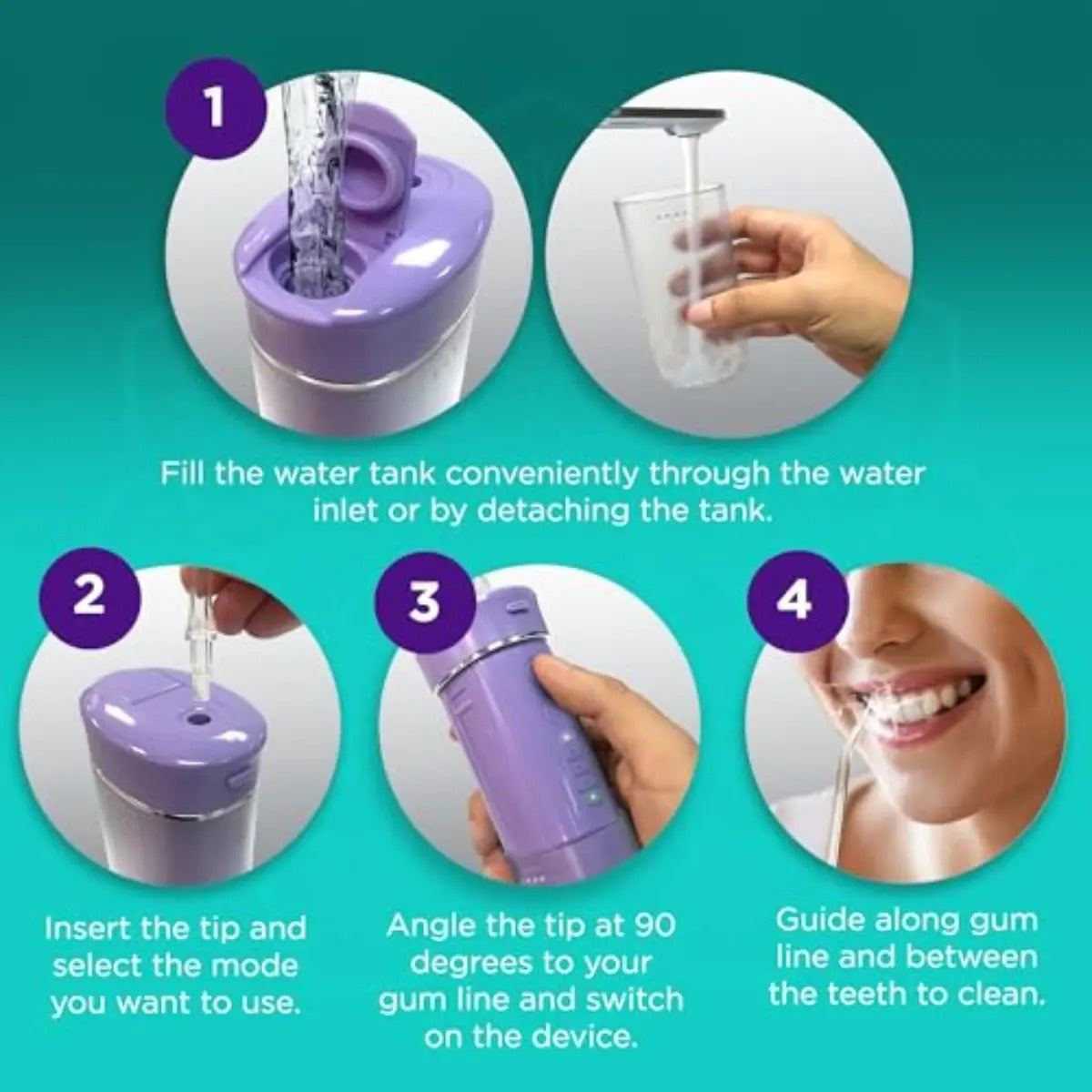 Irrigador Dental Portatil Con Temporizador 180 Ml