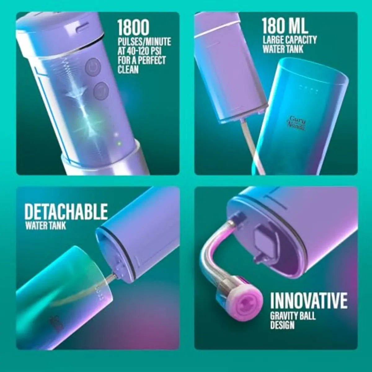 Irrigador Dental Portatil Con Temporizador 180 Ml