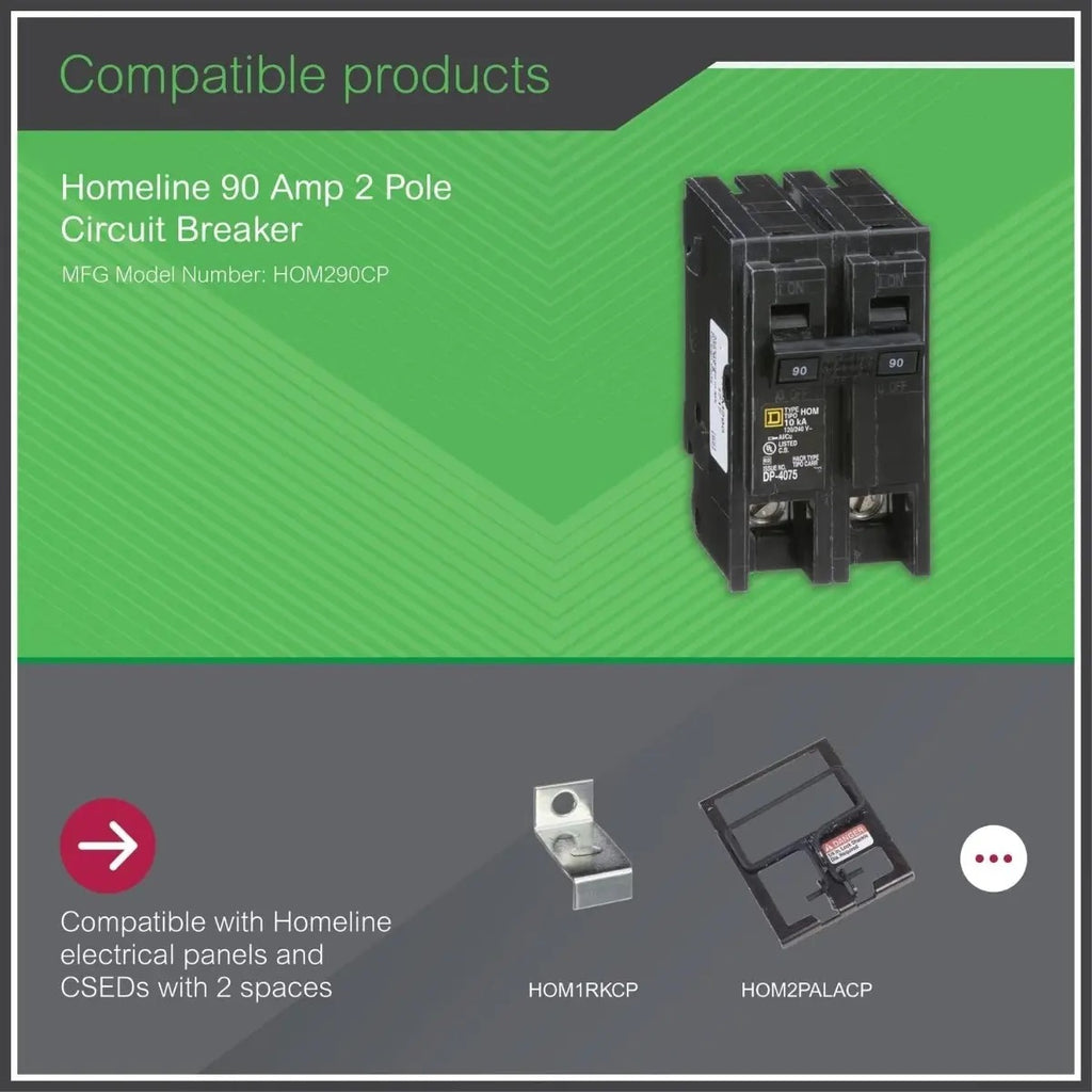 Interruptor 90a Doble Polo Square D Homeline Seguro