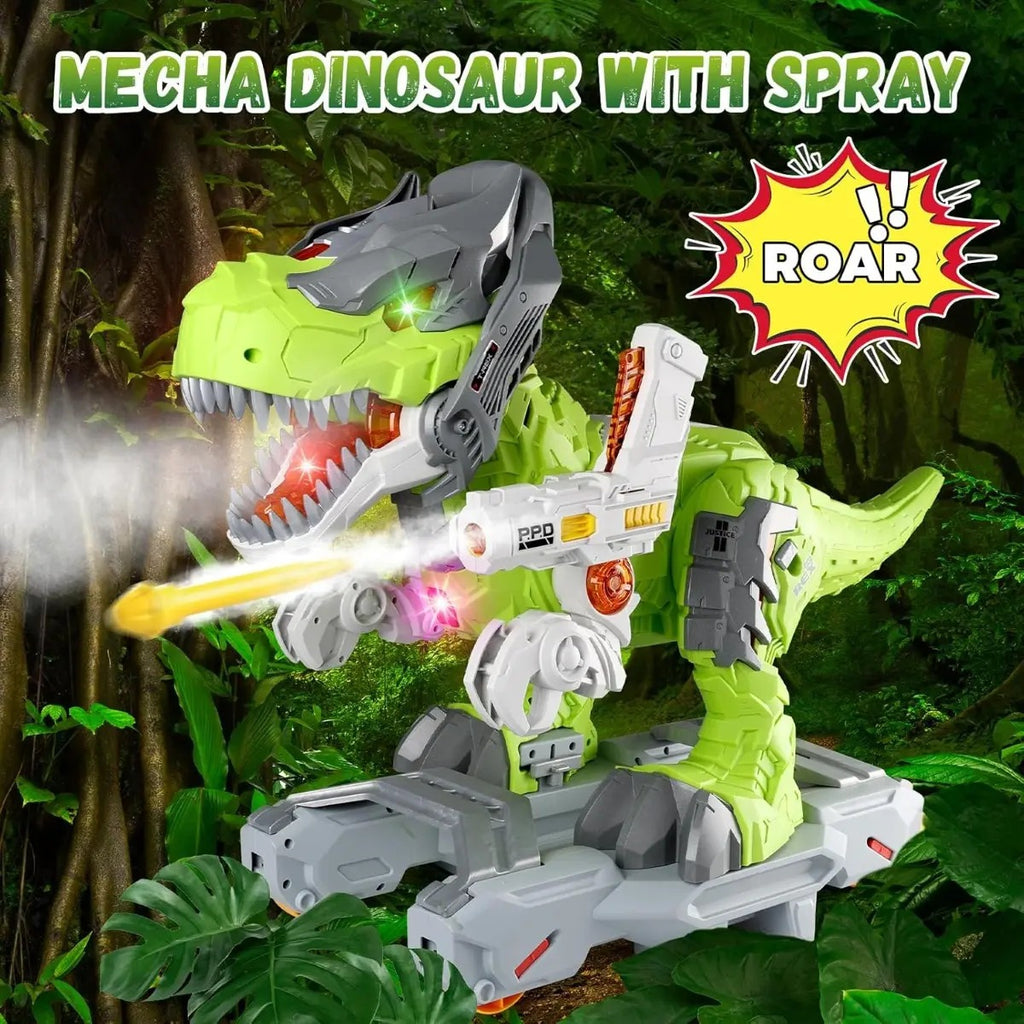 Carro Eléctrico Dinosaurio Niños Juguete Música Luces Humo