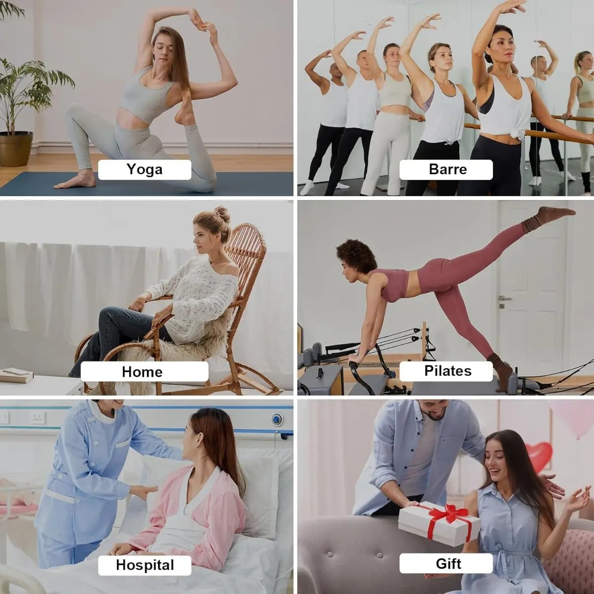 Calcetas Antiderrapantes Mujer Yoga Pilates Barre Gym