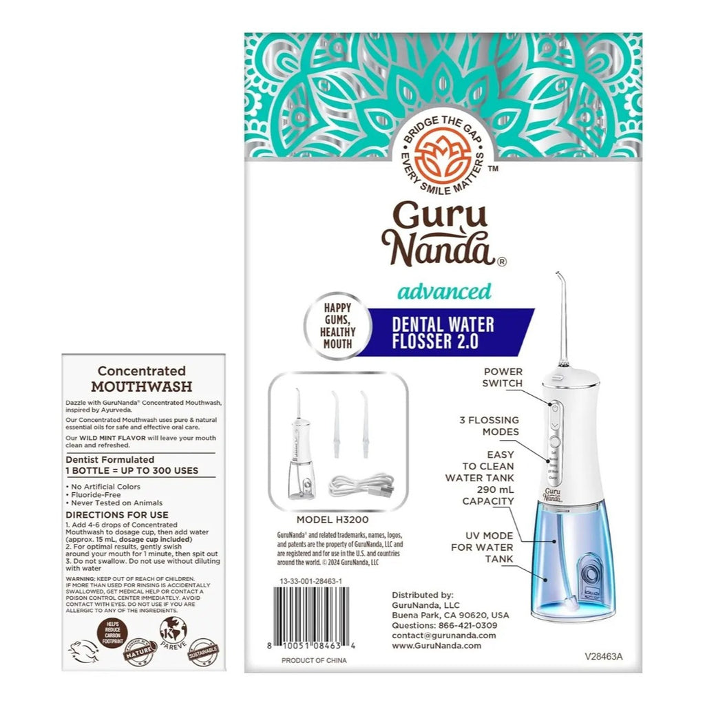 Irrigador Dental Uv Con Enjuague Concentrado Gurunanda