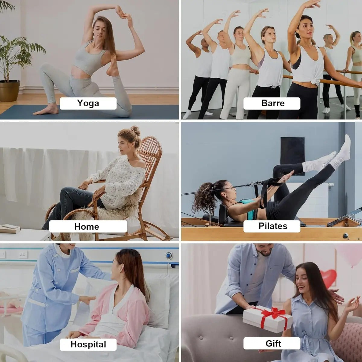Calcetas Antideslizantes Mujer Yoga Pilates Barre Gym