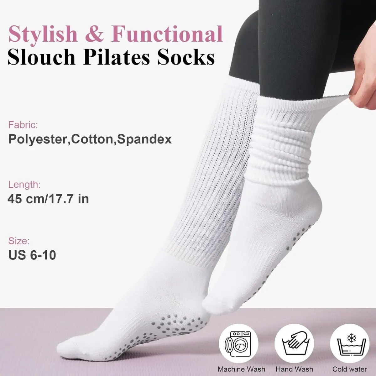 Calcetas Antideslizantes Mujer Yoga Pilates Barre Gym
