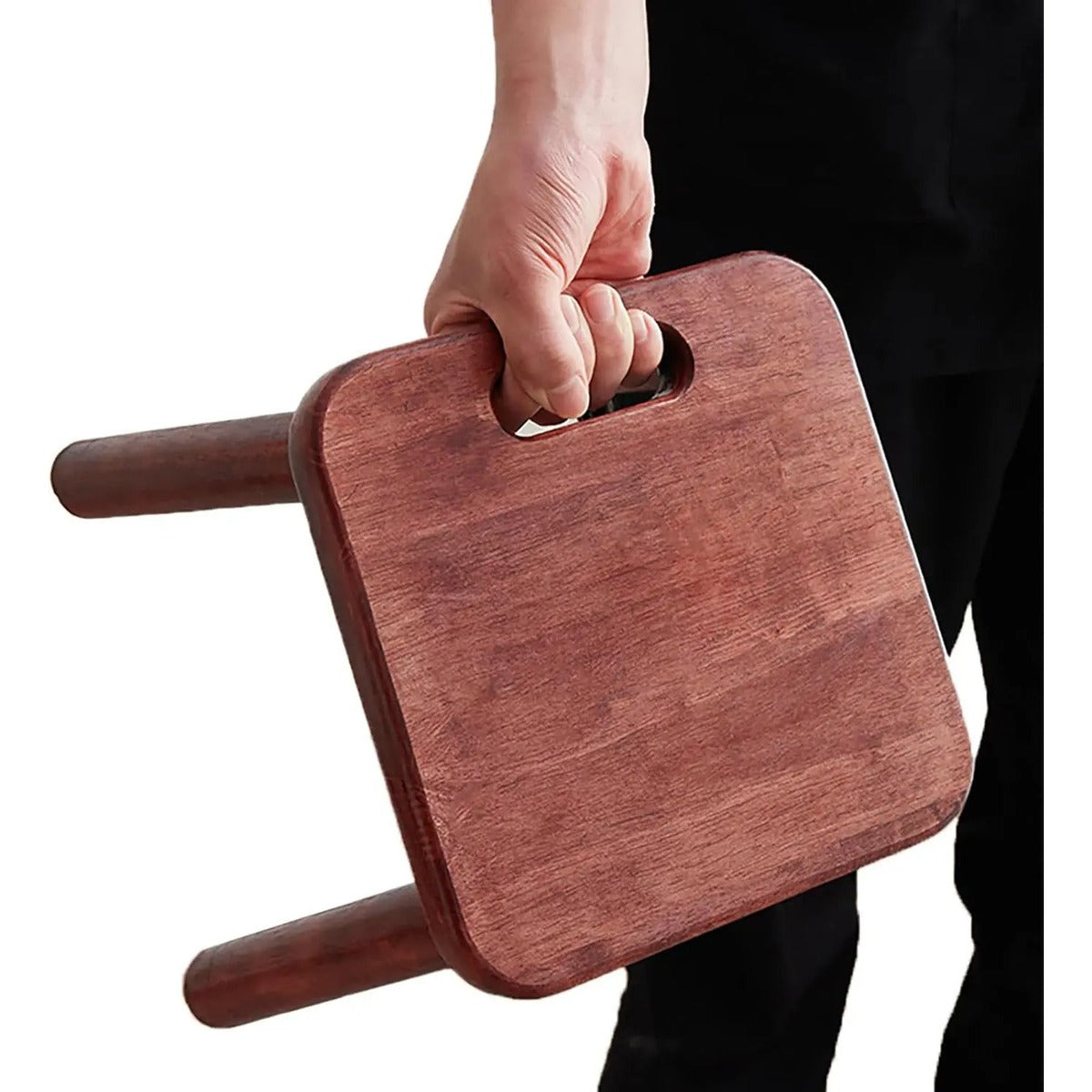 Taburete De Madera Con Asas Banco Portátil Antideslizante