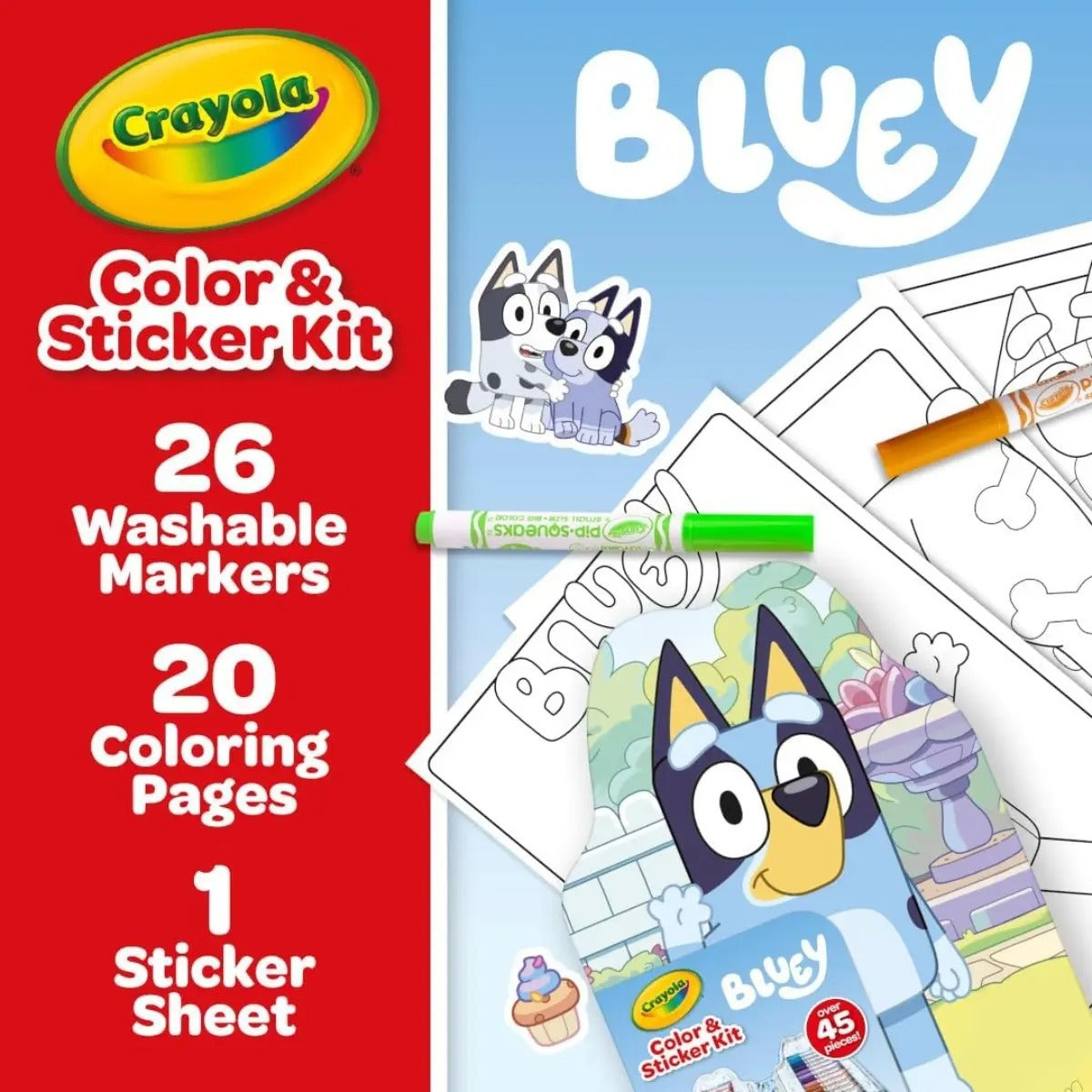 Bluey Art Kit For Kids Stickers Crayola 45 Piezas
