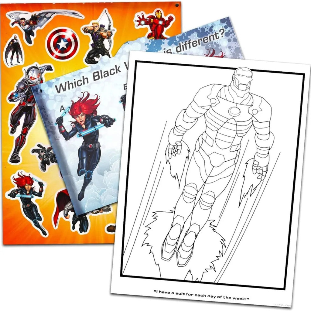 Set Juegos Marvel Avengers Libros Colorear Calcomanias