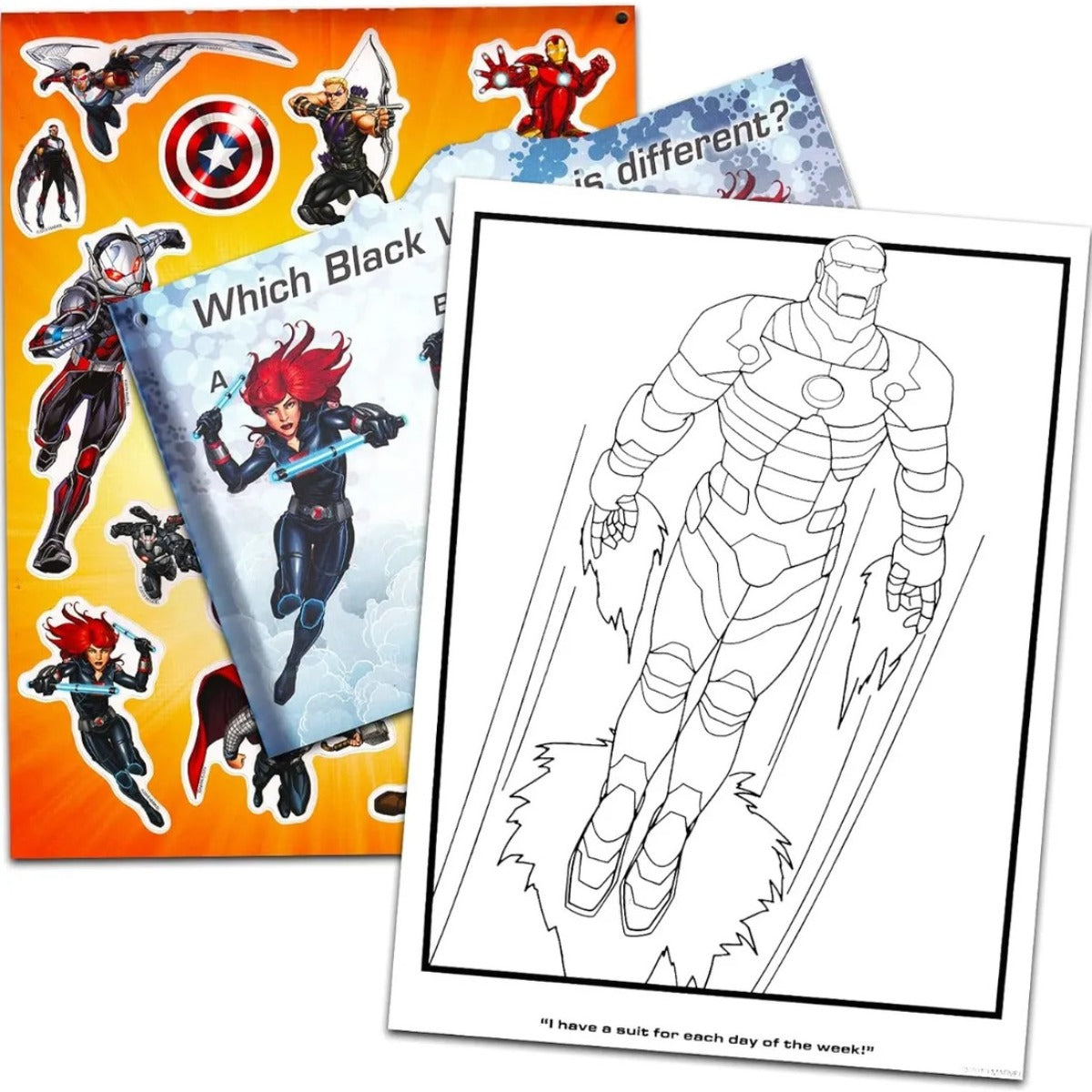 Set Juegos Marvel Avengers Libros Colorear Calcomanias