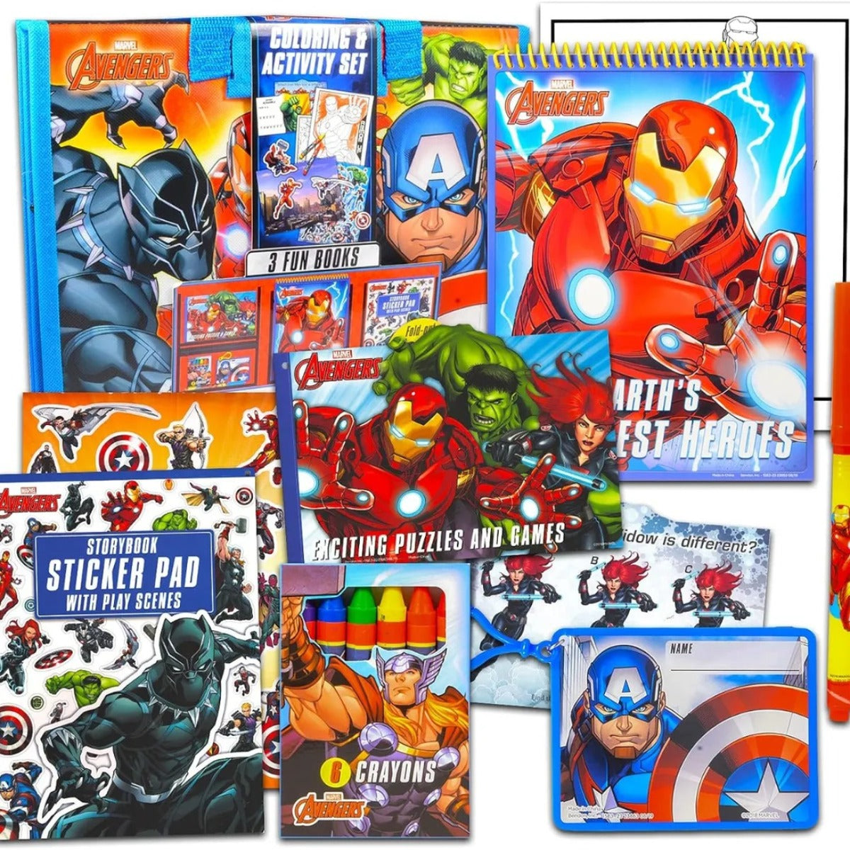 Set Juegos Marvel Avengers Libros Colorear Calcomanias