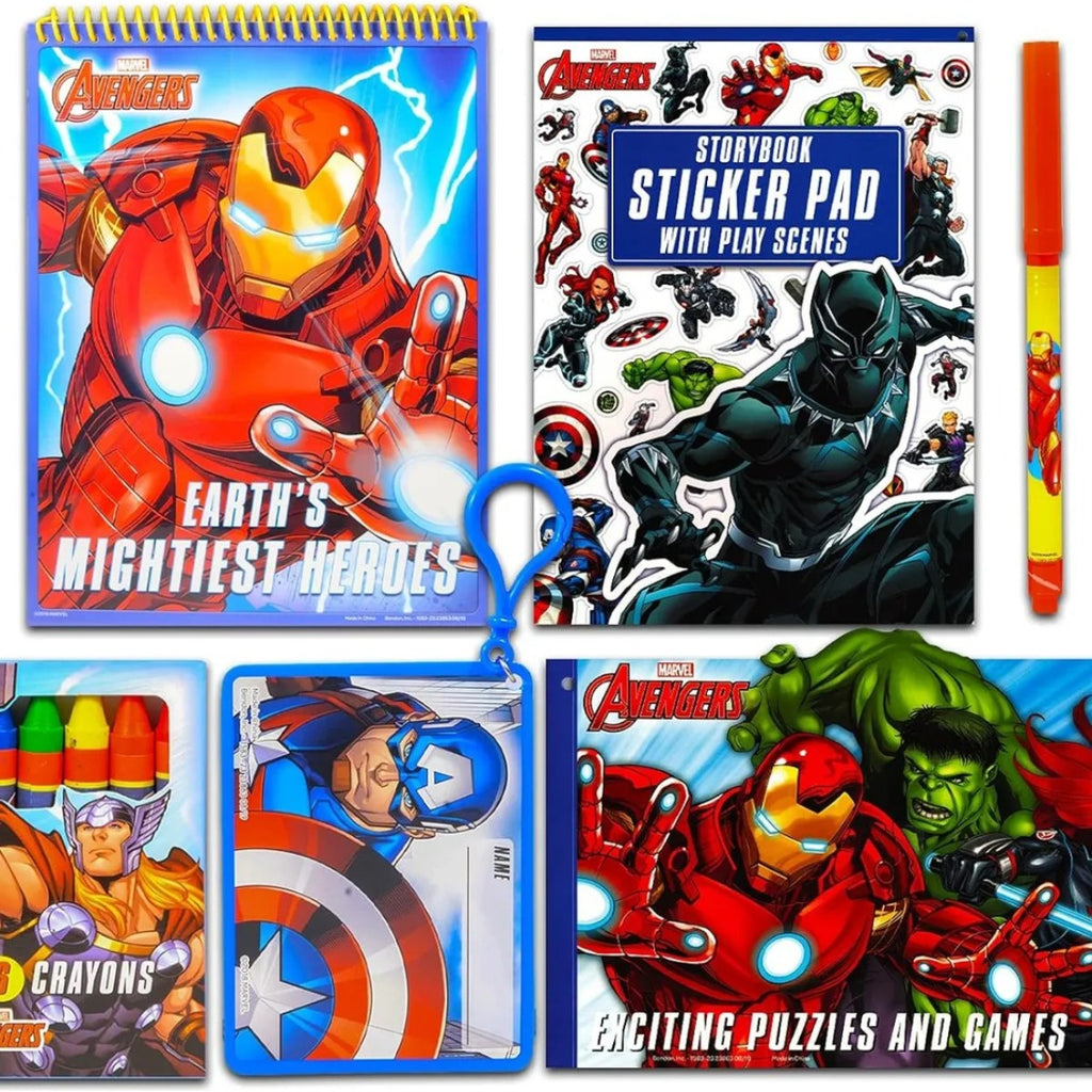 Set Juegos Marvel Avengers Libros Colorear Calcomanias