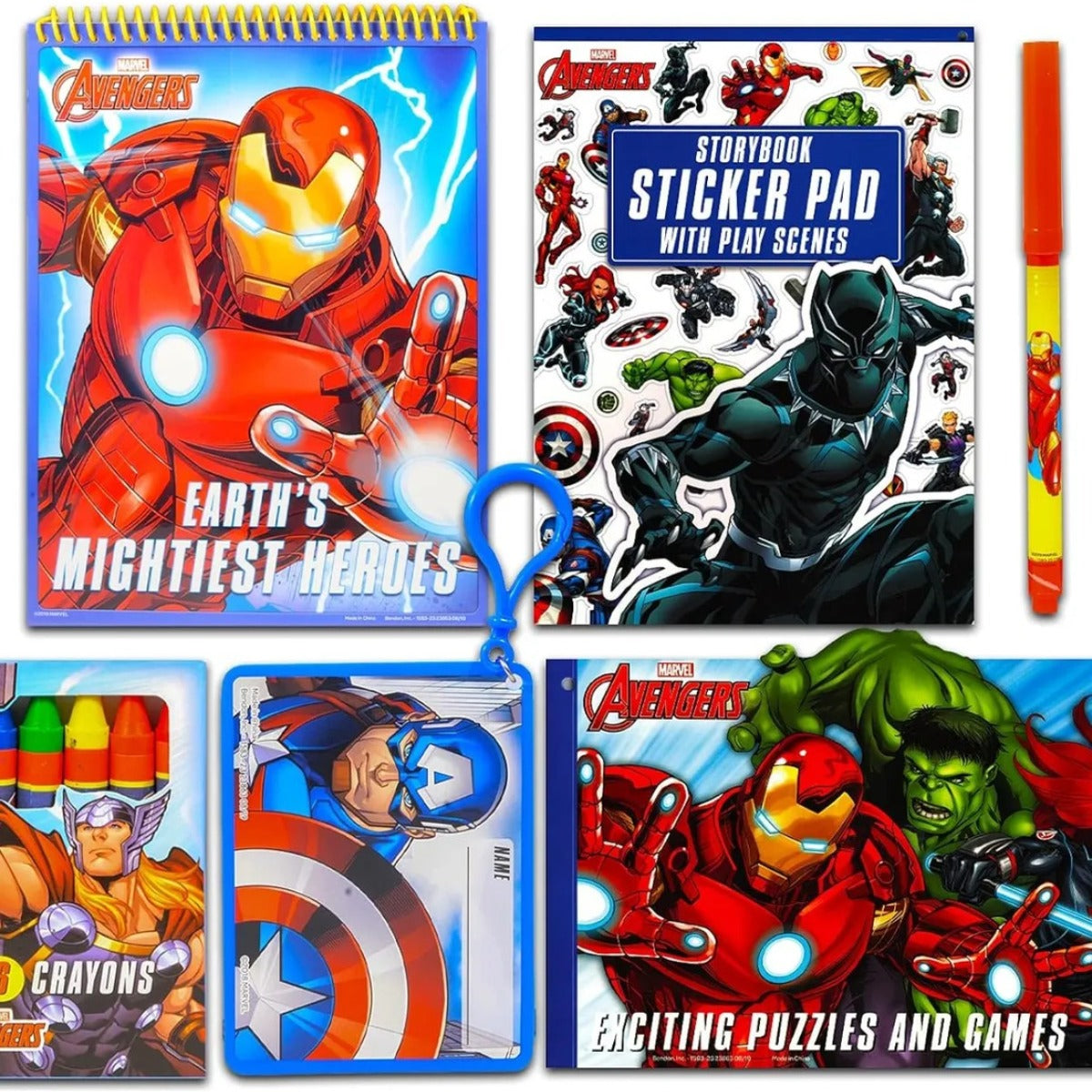 Set Juegos Marvel Avengers Libros Colorear Calcomanias