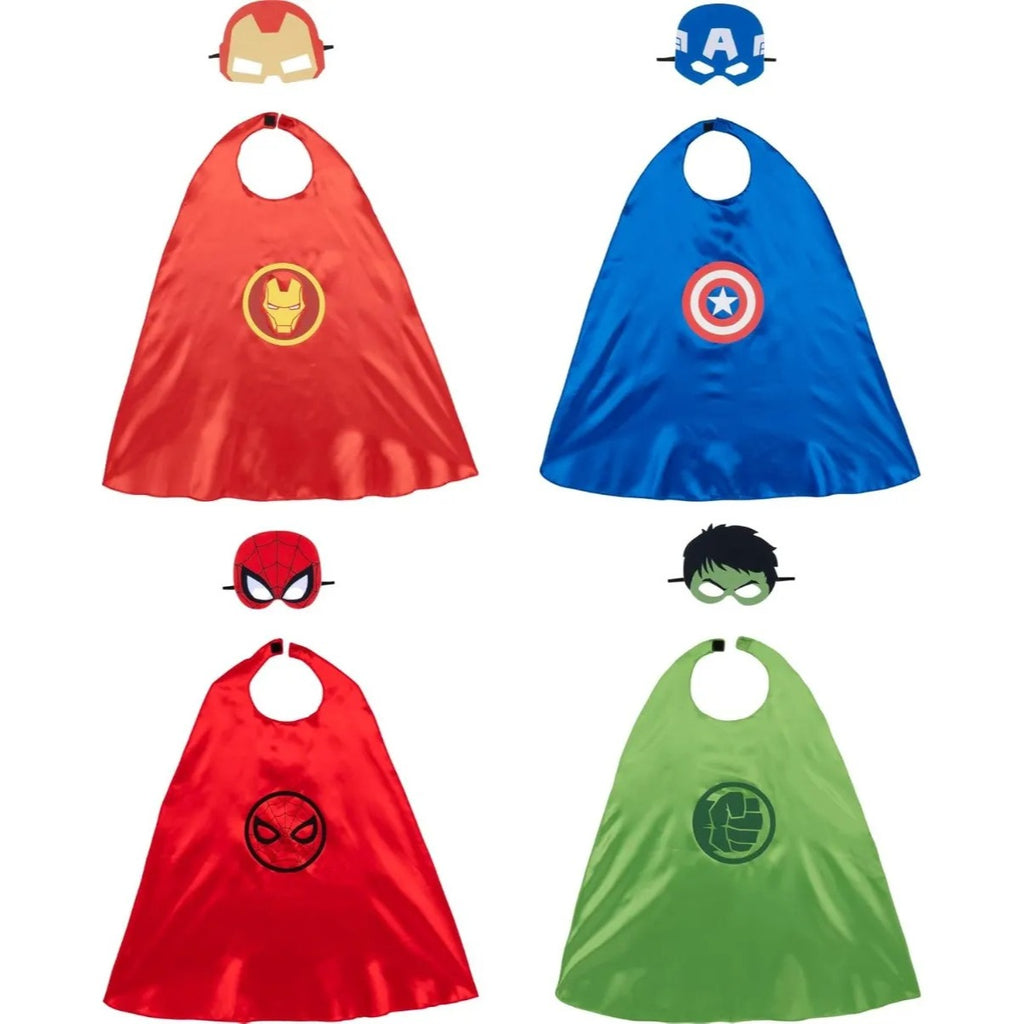 Set Capas Y Mascaras Marvel Avengers Superheroes 4 Piezas
