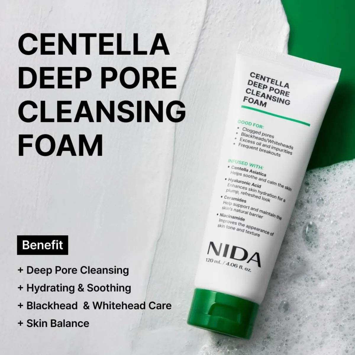 Espuma Limpiadora Centella Nida Poros Puntos Negros 120 Mg