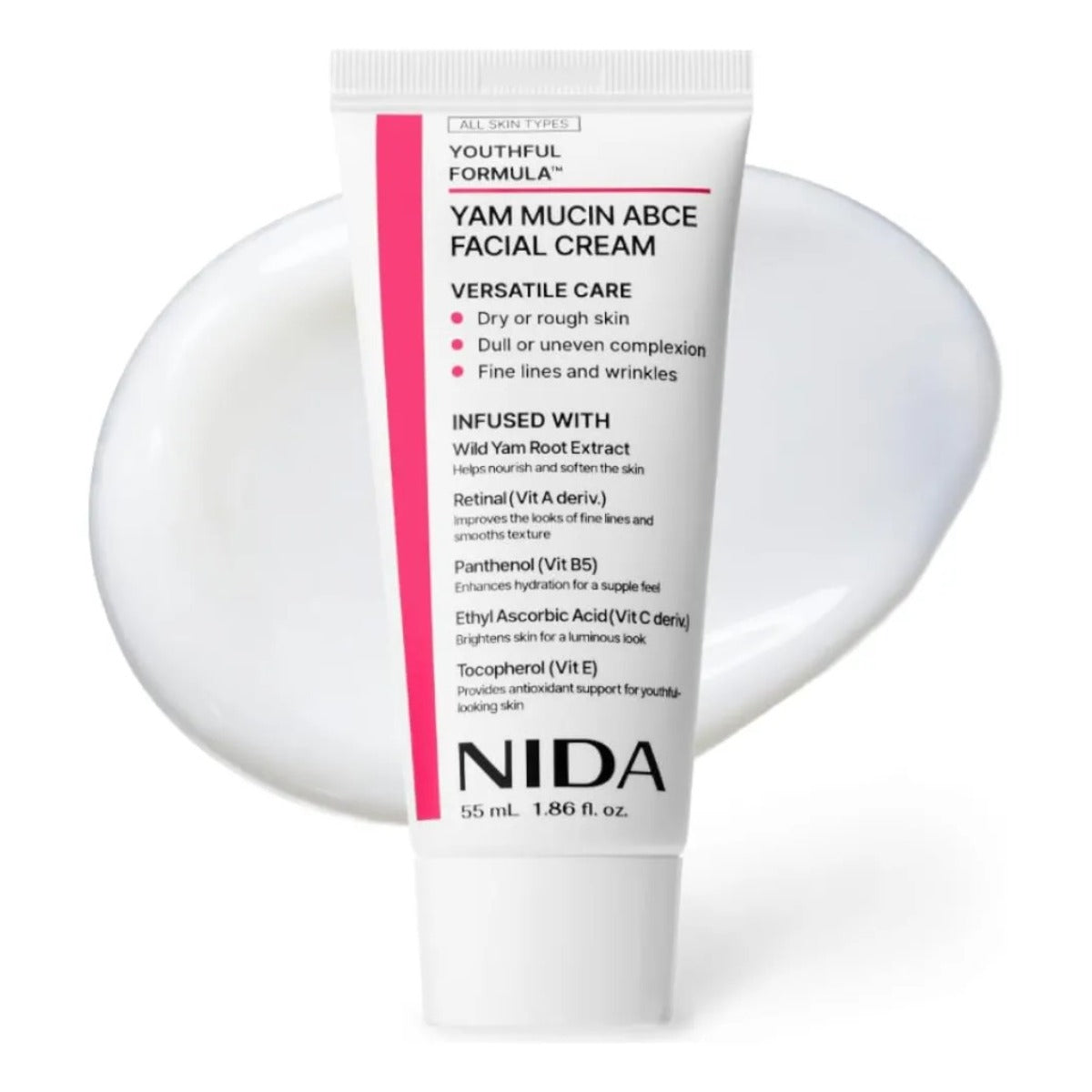 Crema Facial Nida Yam Mucin Piel Seca E Hidratacion 55ml