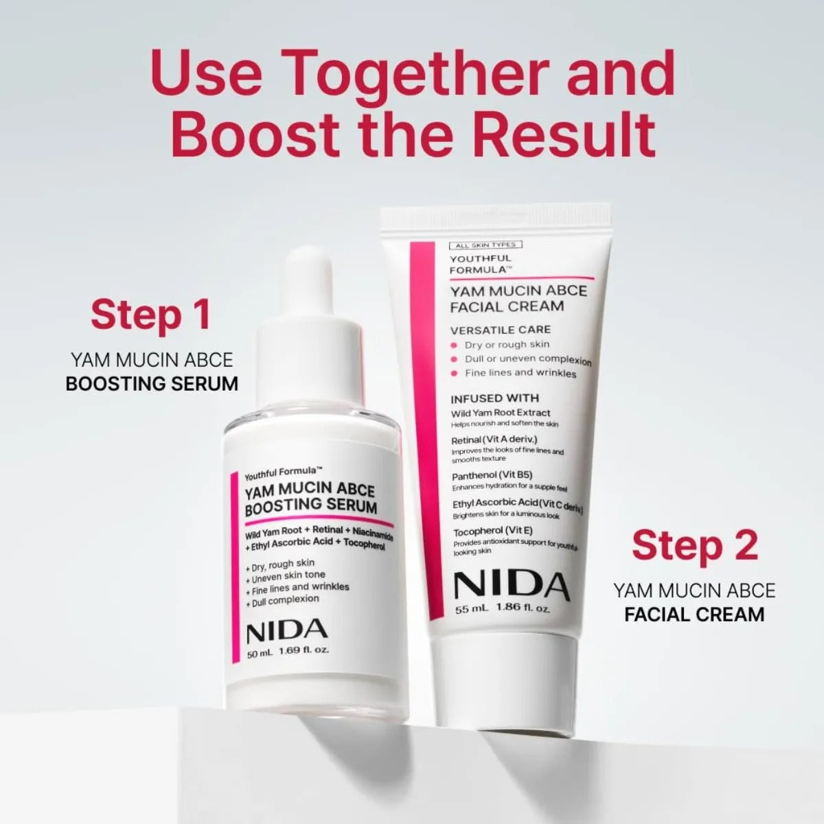 Crema Facial Nida Yam Mucin Piel Seca E Hidratacion 55ml