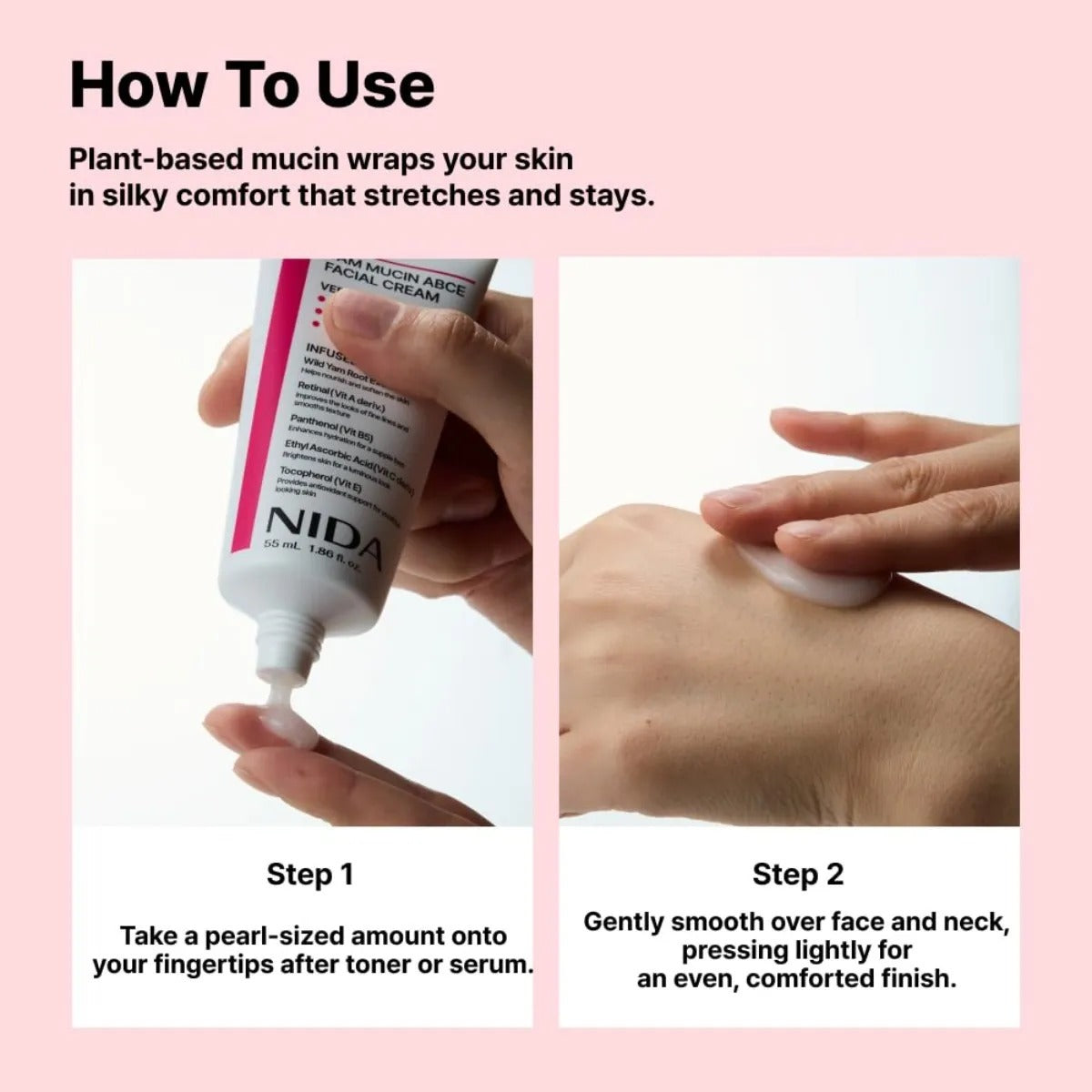 Crema Facial Nida Yam Mucin Piel Seca E Hidratacion 55ml