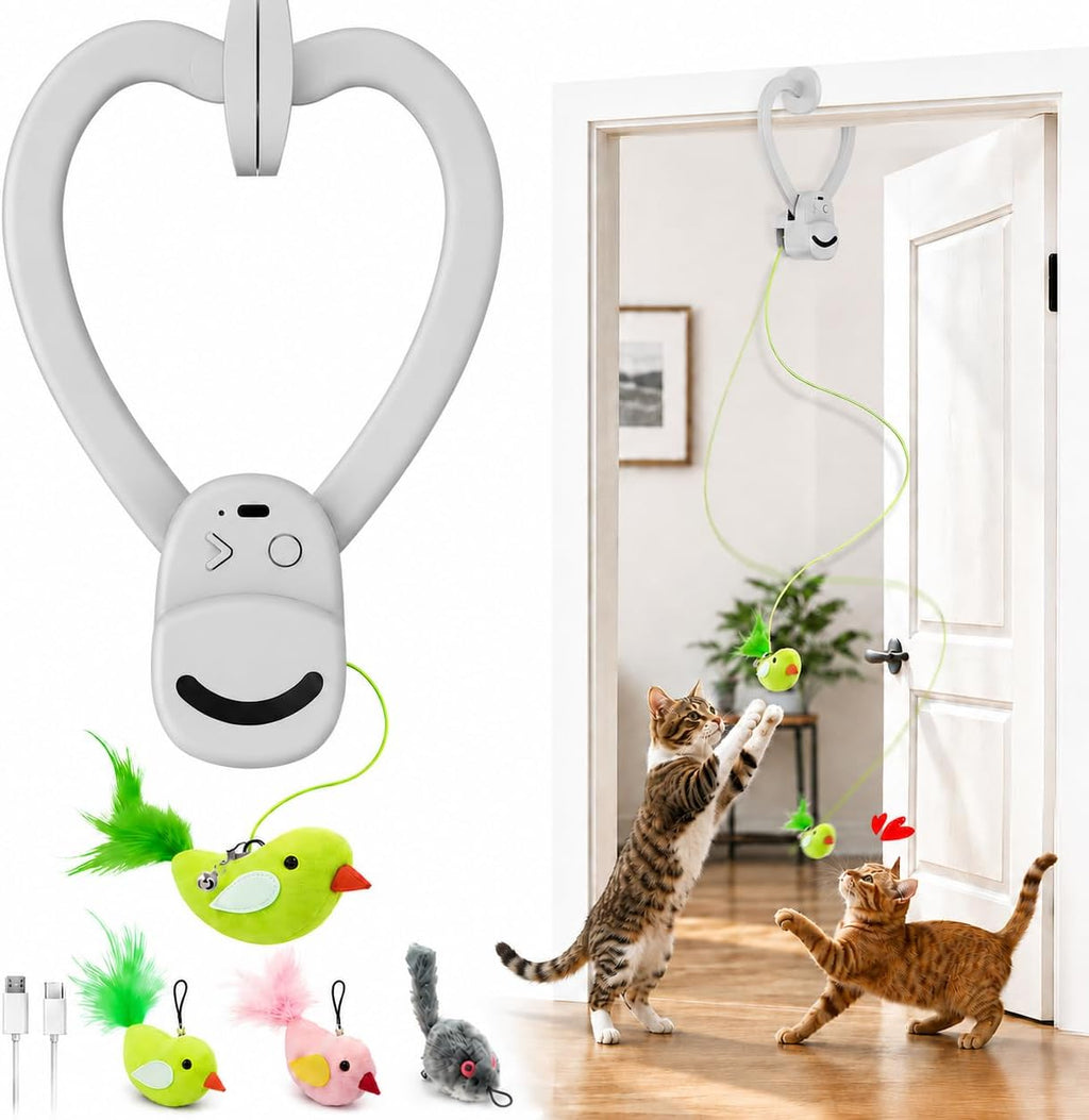 Juguete Para Gatos Pluma Voladora Recargable Usb Aoioploa