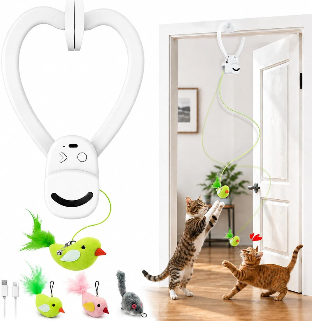 Juguete Para Gatos Pluma Voladora Recargable Usb Aoioploa