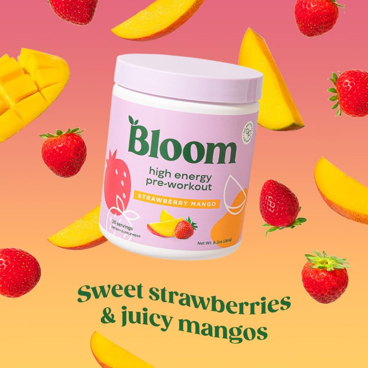 Pre Workout Alta Energía Fresa Mango Keto Sin Azúcar
