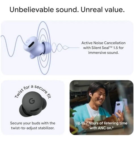 Google Pixel Buds 2a Bluetooth Cancelacion Ruido Bateria 20h