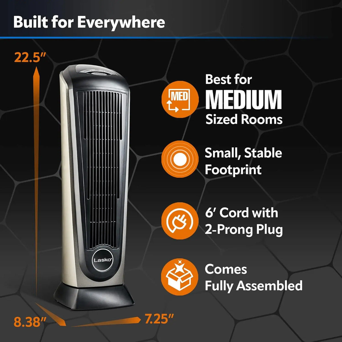 Calentador Lasko Calefacción Portátil Oscilante Eléctrico