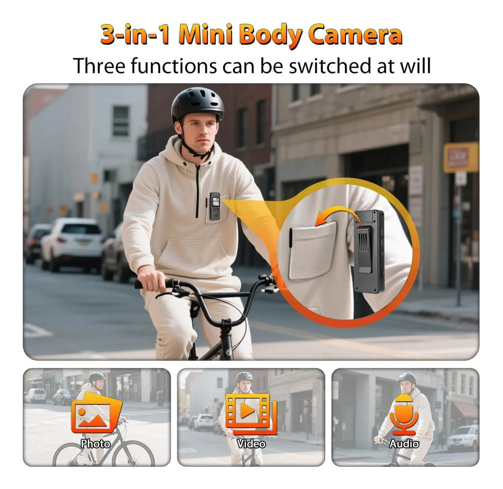 Camara Corporal Mini 64gb 1080p Lente 180 Policia Seguridad